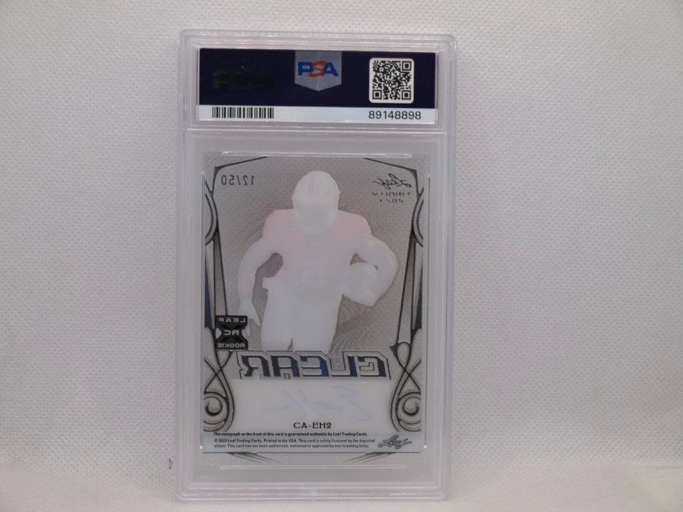 2023 Leaf Trinity Clear Gold Auto 12/50 RC Elijah Higgins #CA-EH2 PSA 8 - Image 2 of 2