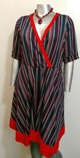 Plus woman LOVE SQUARED DRESS Size 2X ASYMMETRICAL STRIPED STRETCH ELASTIC WAIST