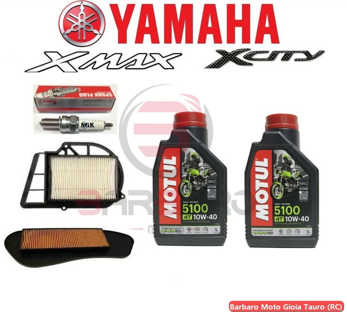Yamaha X-City X-Max 250 Maintenance Kit Motul 10W40 Oil Spark