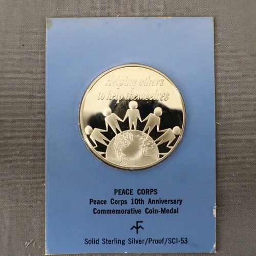 1971 Franklin Mint Peace Corps 10th Silver Proof 1st Edition SCI-53 - 第 4/6 張圖片