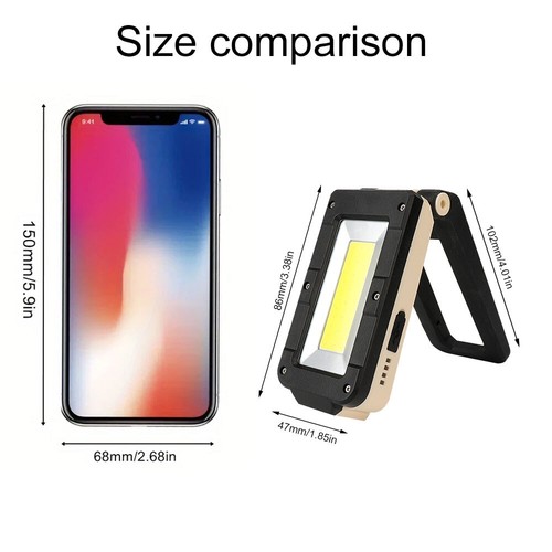 LED COB KFZ Arbeitsleuchte Akku Werkstattlampe Taschenlampe Handlampe mit Magnet - Bild 12 von 12