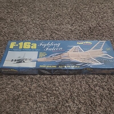 Sealed A Guillow Build N Show F-16a Fighting Falcon Balsa Display Model Kit