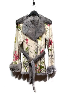 Dolce & Gabbana Rabbit Fur Reversible Coat with Hand Painting | eBay