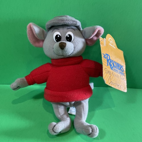 APPLAUSE DISNEY RESCUERS DOWN UNDER BERNARD MOUSE 6" BEAN BAG PLUSH TOY RETIRED - Picture 8 of 8