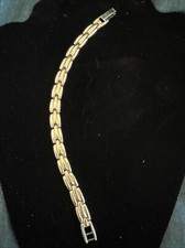 Vintage - Silver  Gold Tone Magnetic Bracelet 8" Long