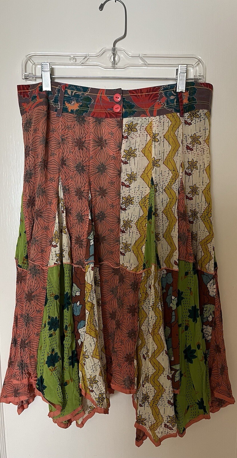 Lux Anthropologie Multicolor Patchwork Skirt Size… - image 1