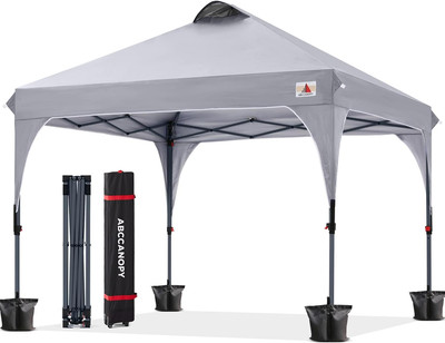 Outdoor Pop up Canopy Tent, 10X10 Instant Portable Canopy for Camping, Beach, Ba