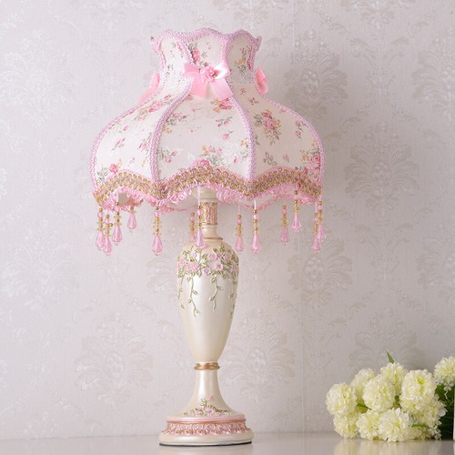 Art Deco Table Lamp Bedroom Lighting 1-Bulb Fabric Desk Light for Home Office - Picture 2 of 8