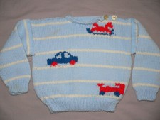 Vtg 60s 70s 80s STRIPED SWEATER SHIRT WOOL KNIT KIDS YOUTH 3T 4T HOME MADE CUTE 