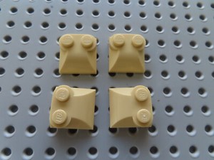 LEGO 4 x Schrägstein Motorhaube 47457 2x2 gewölbt mit Noppen beige tan
