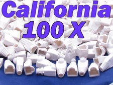 Lot 100 X Pcs White Plug End Cap Boot Cable CAT5 CAT5E CAT6 RJ45 8P8C Connector