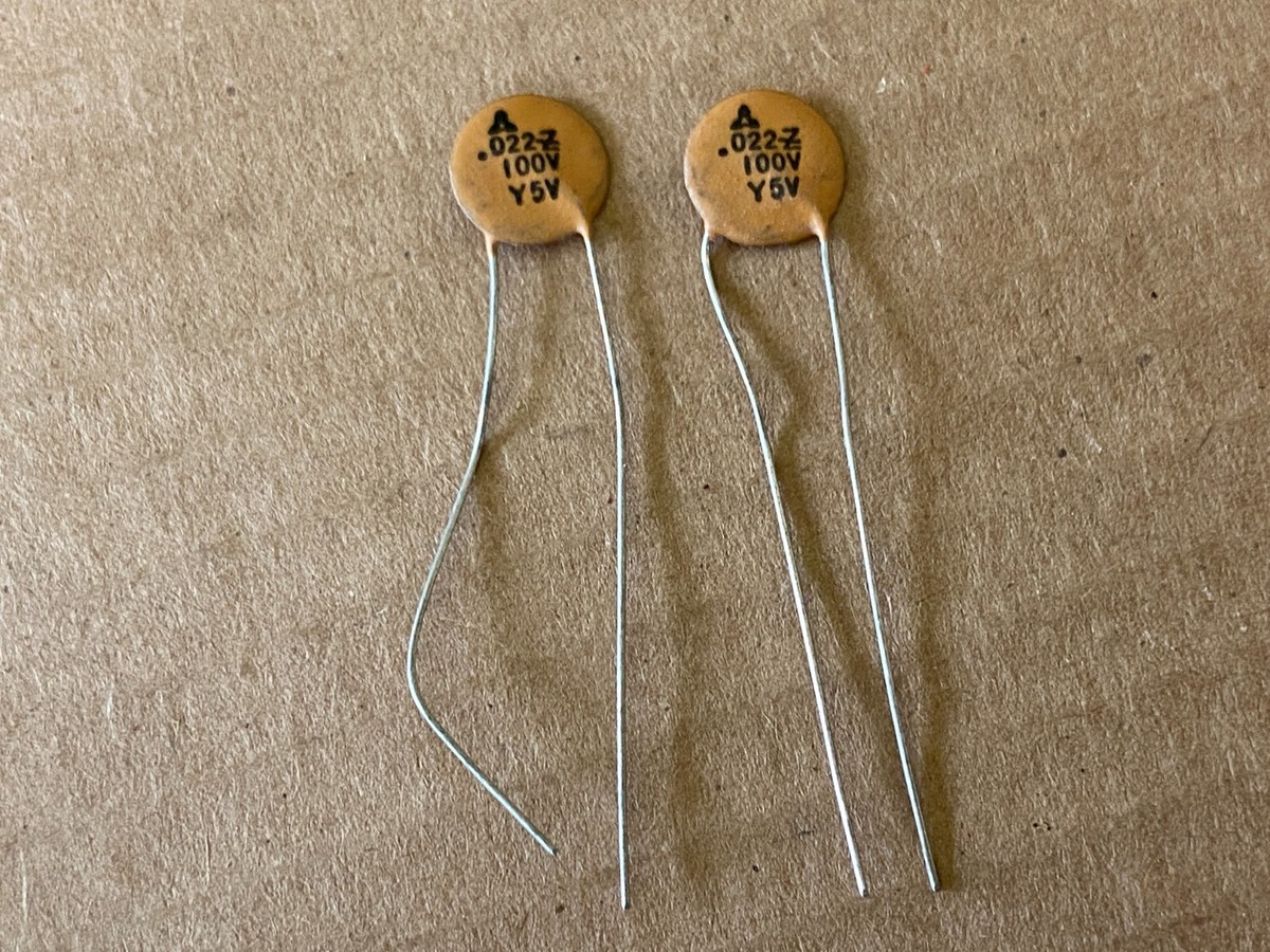 2 NOS Vintage 1970s Matsushita Ceramic Disc .022 uf 100v