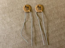 2 NOS Vintage 1970s Matsushita Ceramic Disc .022 uf 100v Guitar Tone Capacitors