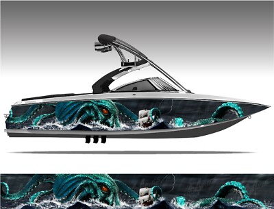 Kraken Sea Monster Boat Wrap Kit 3M Premium Cast Vinyl - 15 Size Options