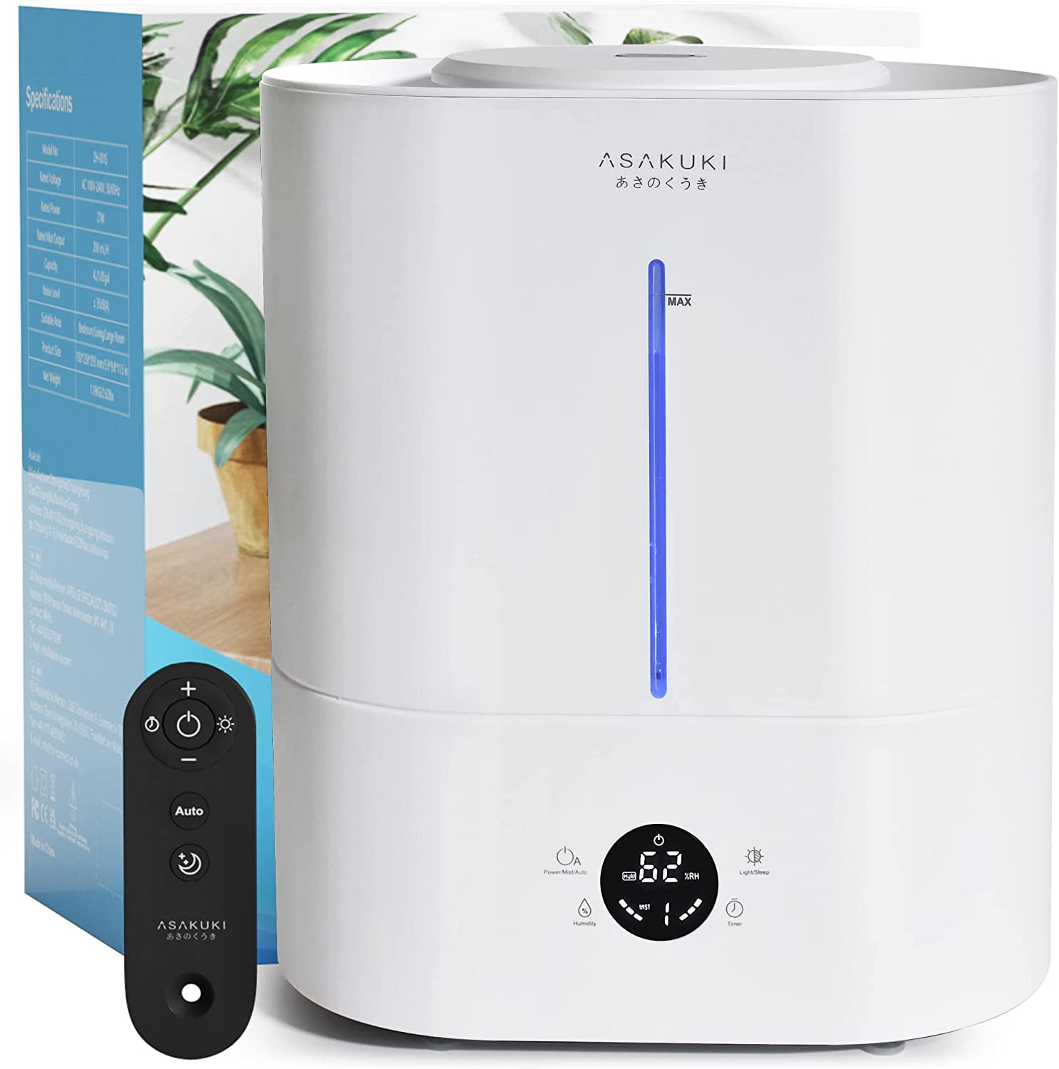 Air Humidifier & Diffuser for Bedroom Large Room, 4L Cool Mist ...