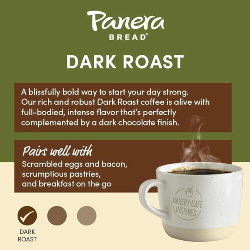 Panera Bread Dark Roast Coffee Single Serve K Cups 10 Count