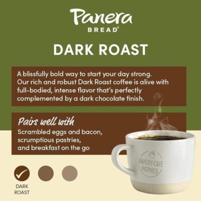 Panera Bread Dark Roast Coffee Single Serve K Cups 10 Count
