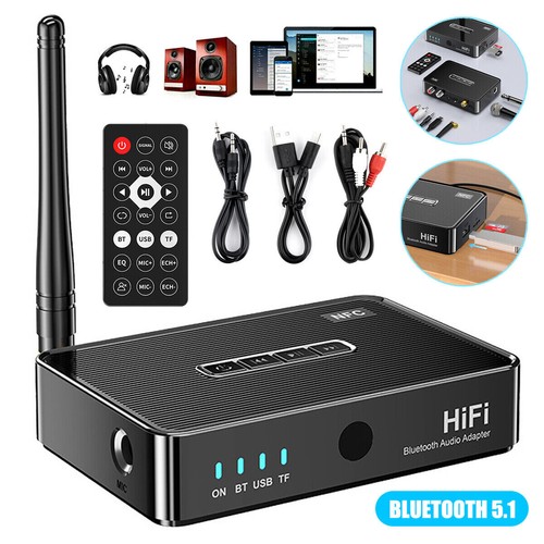 Bluetooth 5.1 Transmitter Receiver Long Range For TV Home Stereo Audio Adapter. - Picture 1 of 14