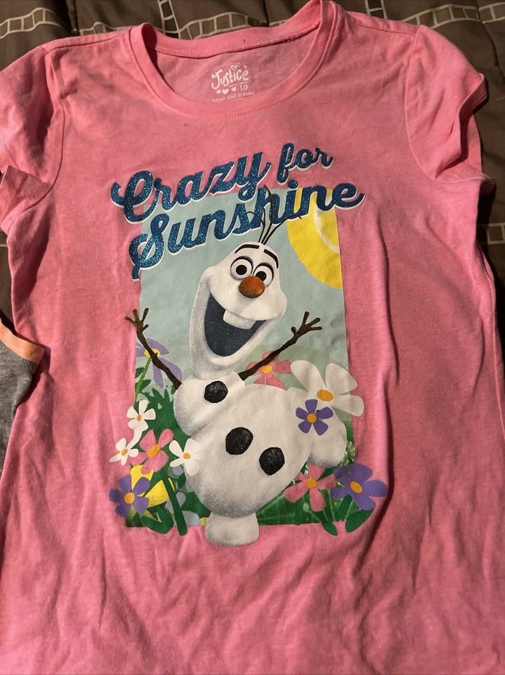 Justice Girls Size 10 Lot Of 2 Summer Olaf Frozen Tank Top Shirt eBay