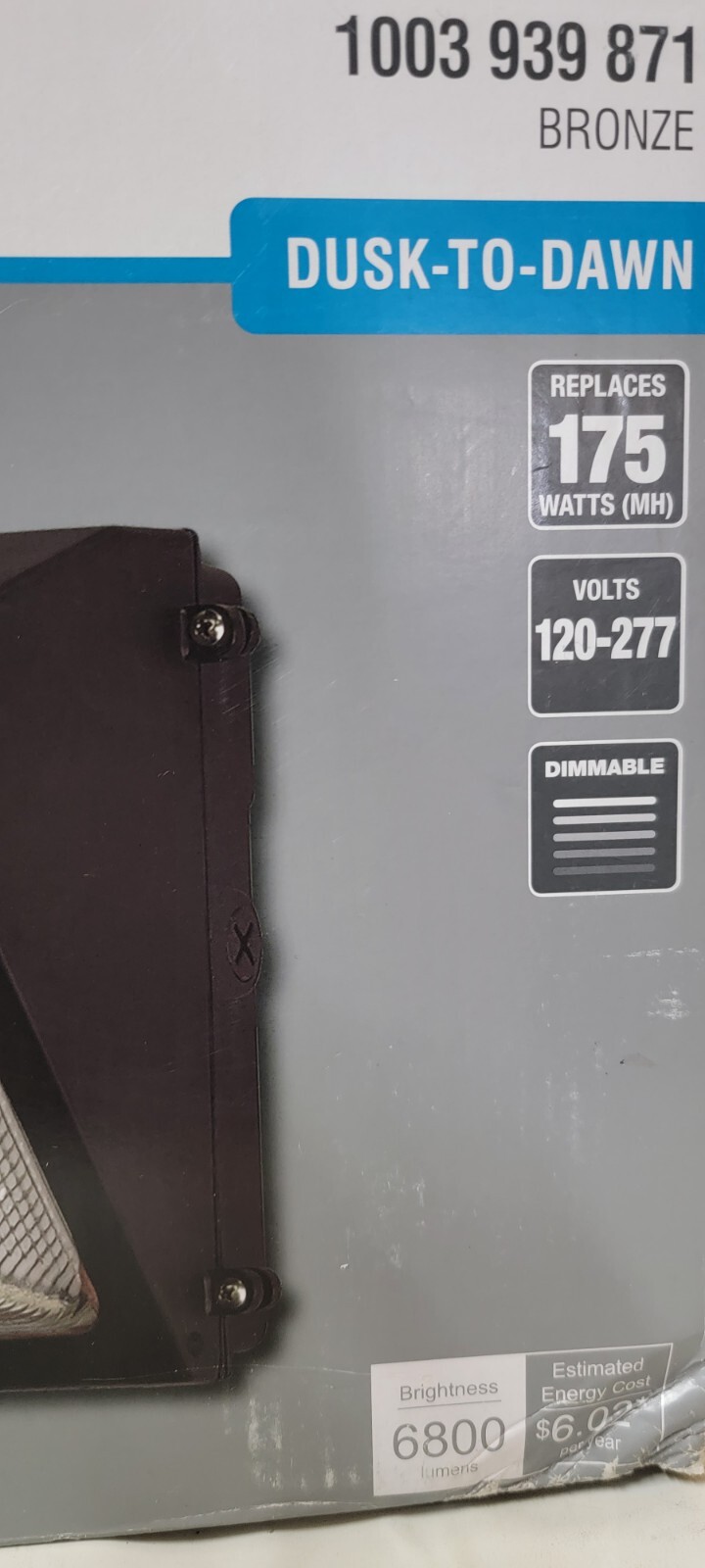 Commercial Electric Powerwall Outdoor LED Wall Pack, 6800 Lumens