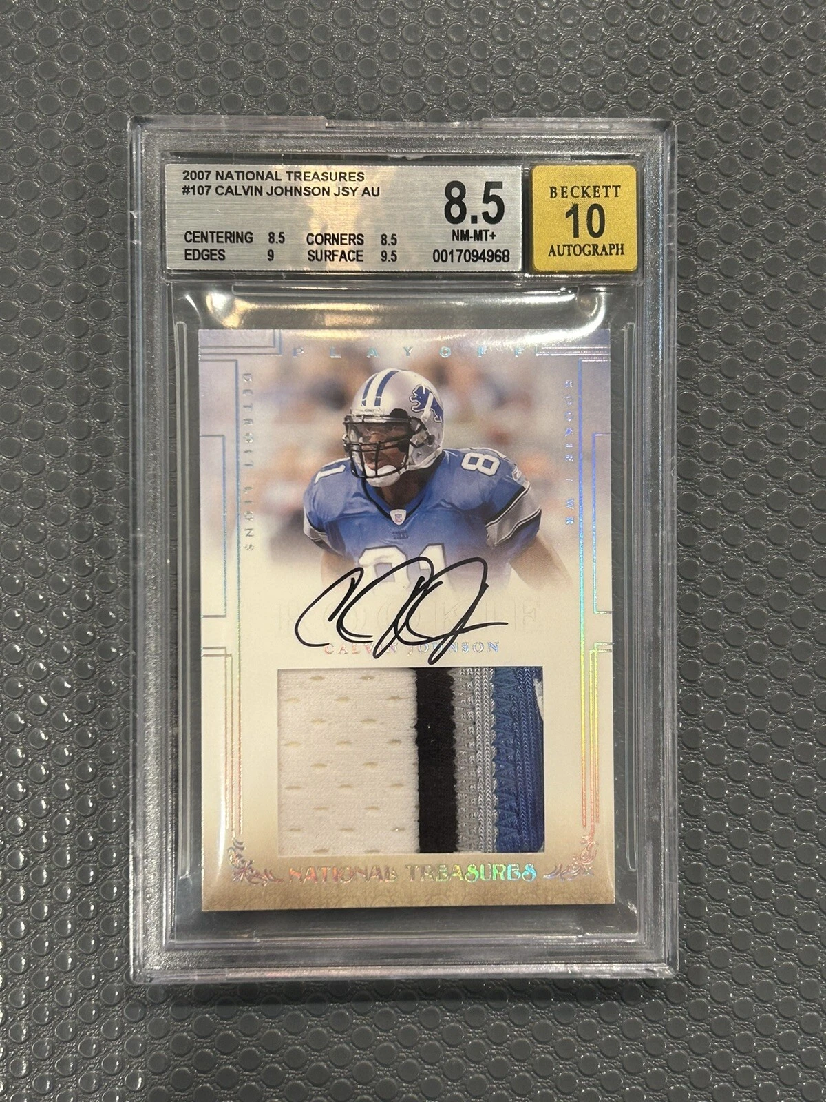 Calvin Johnson Playoff National Treasures #107 Autograph-Gold