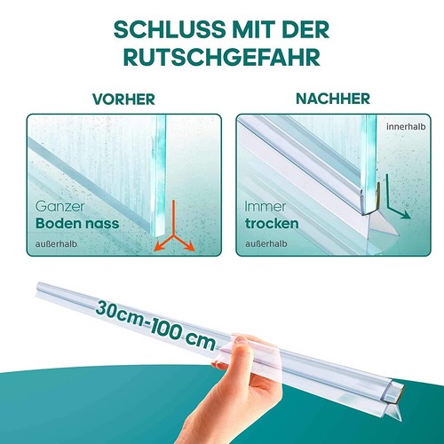 Duschdichtung 4/5/6mm Duschlippe Duschprofil Duschtürdichtung Wasserabweiser - Bild 10 von 10