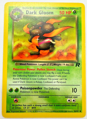 Pokemon Karte TCG Dark Gloom 36/82 Team Rocket Holo Vintage Rare Englisch EX