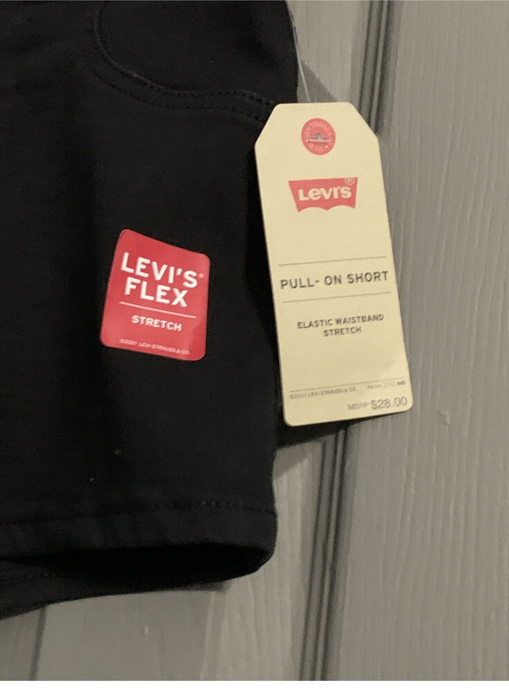 Levis Shorts Girls 12 R Denim Pull On Shorty Shorts Adjustable Waist