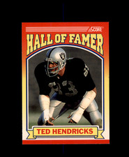 1990 Score #599 Ted Hendricks HOF UER Los Angeles Raiders Miami Hurricanes