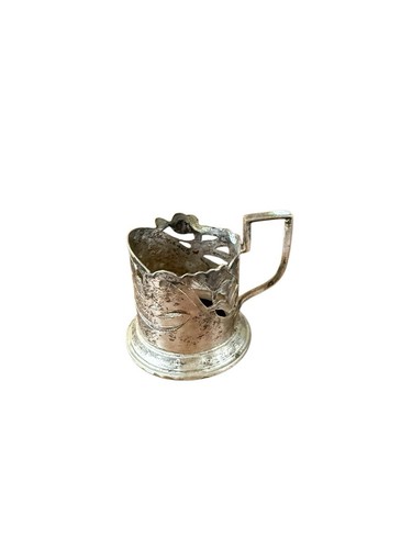Antique Silver Tea Glass Cup Holder Set Of 8 - Picture 8 of 10