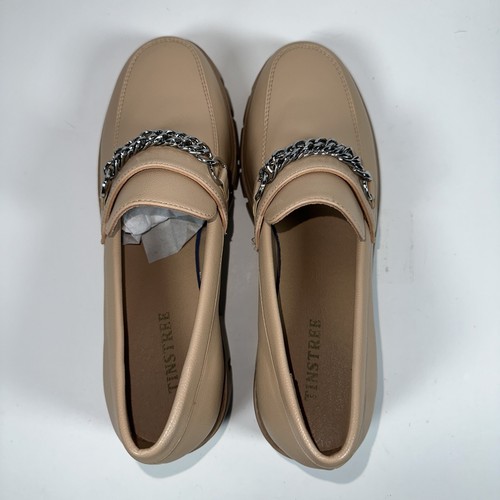TINSTREE Platform Loafers  Womens Size 9 with Chain Comfort Chunky Heel Slip On - Picture 5 of 11