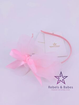 Haarreif Mädchen, Pink Tüll mit Schleife