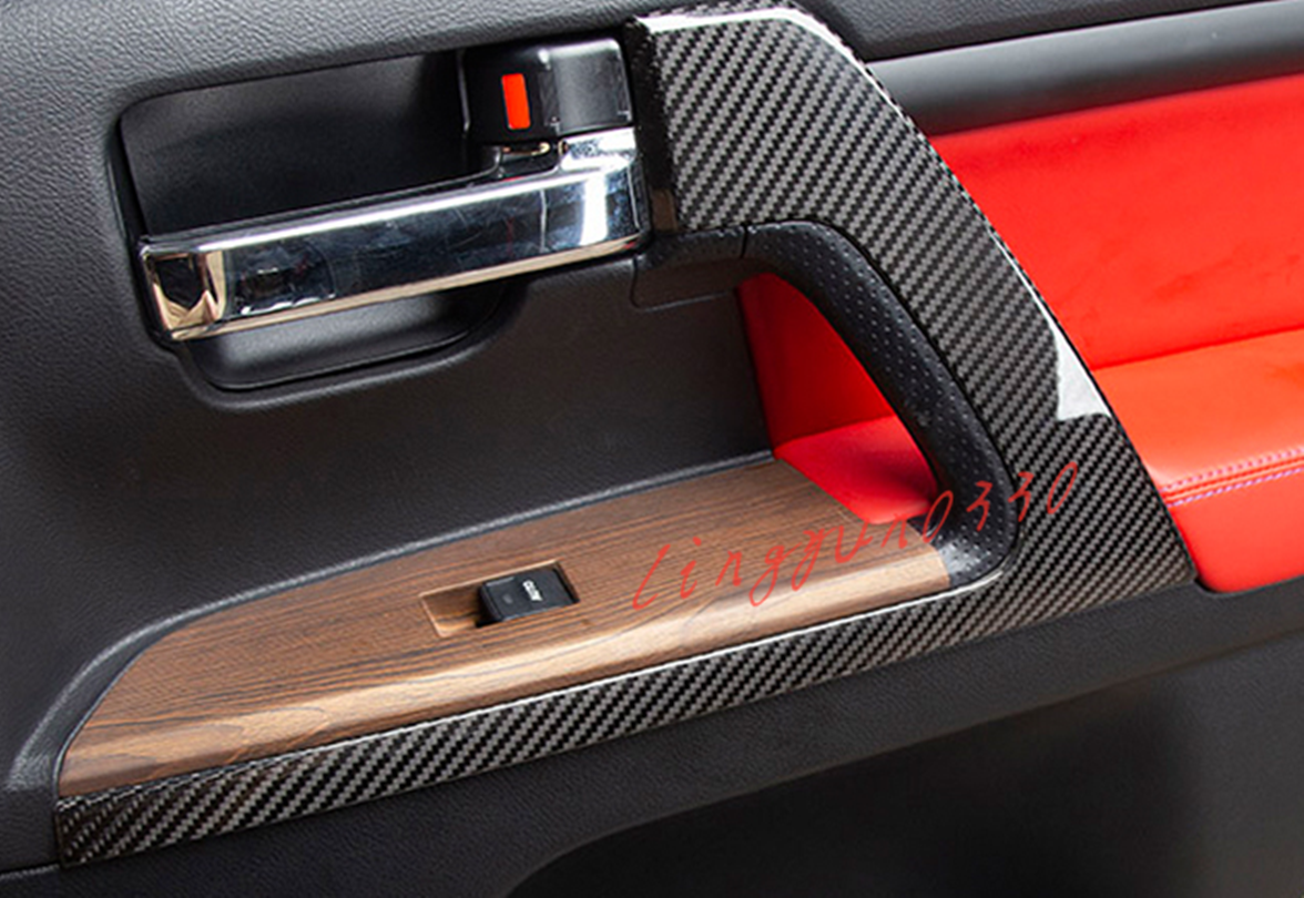 Real Carbon Fiber Inner Door Armrest Cover Trim For Toyota Land Cruiser 082021 eBay