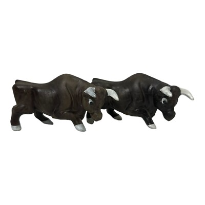 Vintage Bull Cow Steer Salt & Pepper Shaker Set Bisque Ceramic Matte Finish