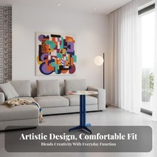 Colorful Round Pedestal Table Modern Aesthetic Home Furnishing for Young Adults