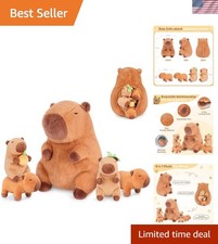 5-in-1 Capybara Plush Set: Mommy and 4 Babies - Perfect for Imaginative Play 