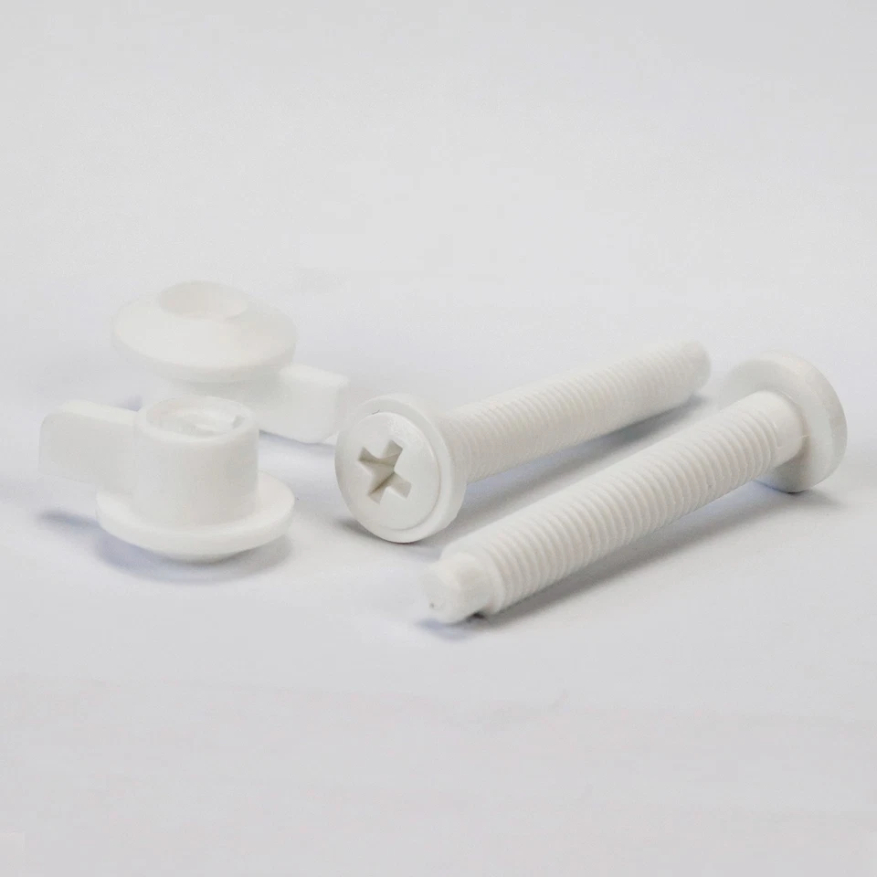 Kit de repuesto de tornillos de bisagra de asiento de inodoro de plástico universal - 1 par Foto 3 de 4