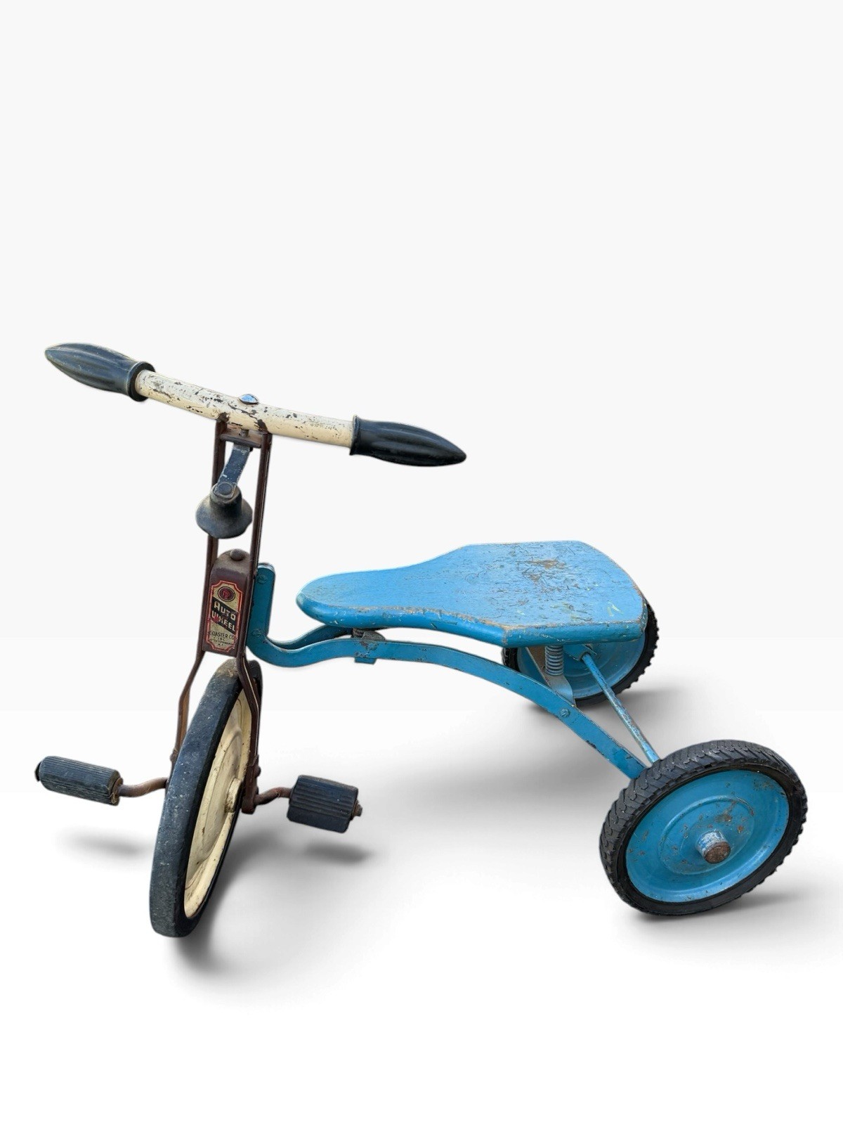 (Used) Vintage Auto Wheel Tricycle Wood Seat Metal Pedal Bike Coaster Co North Tonawand (99.95 USD) (Used) Vintage Auto Wheel Tricycle Wood Seat Metal Pedal Bike Coaster Co North Tonawand (99.95 USD)