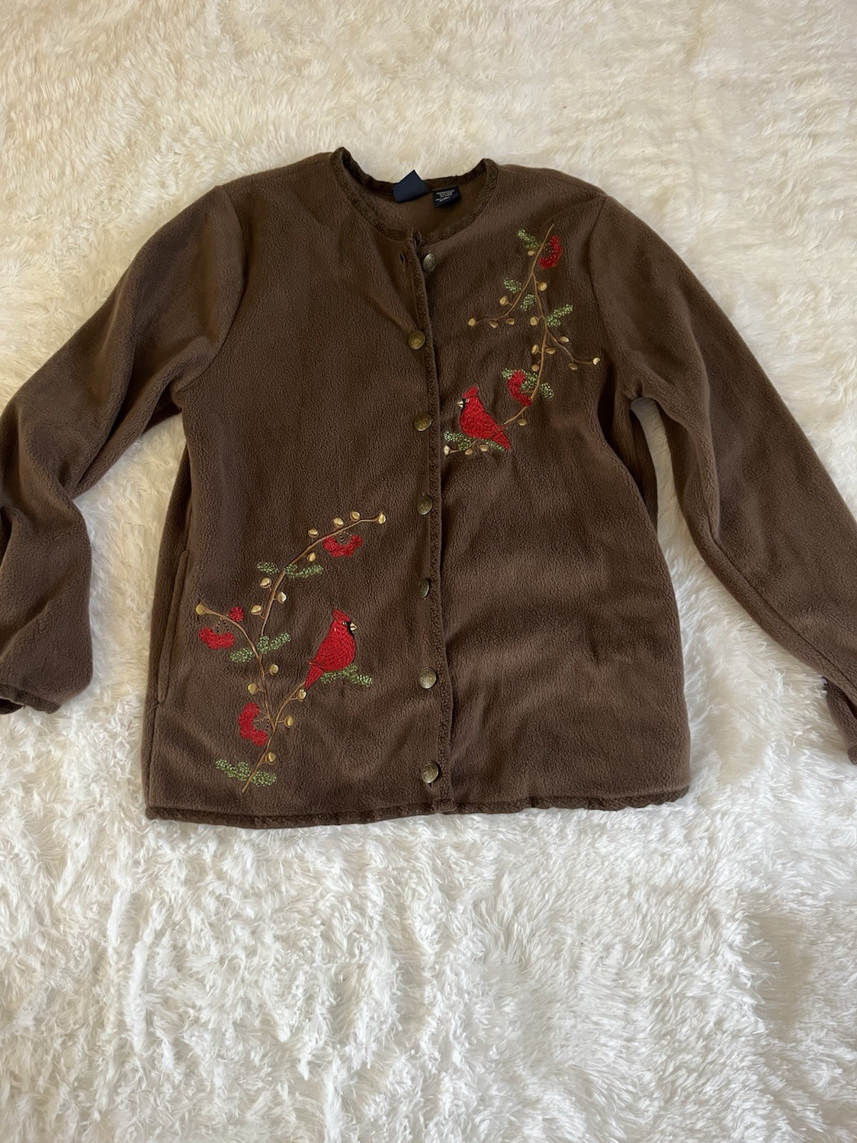 Vintage Basic Editions Small Fierce Button Up Car… - image 1