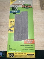 Zip Gator Hook Loop Sanding Mesh 180 Drywall Very Fine 4.5  x10.5  Sandpaper x 4