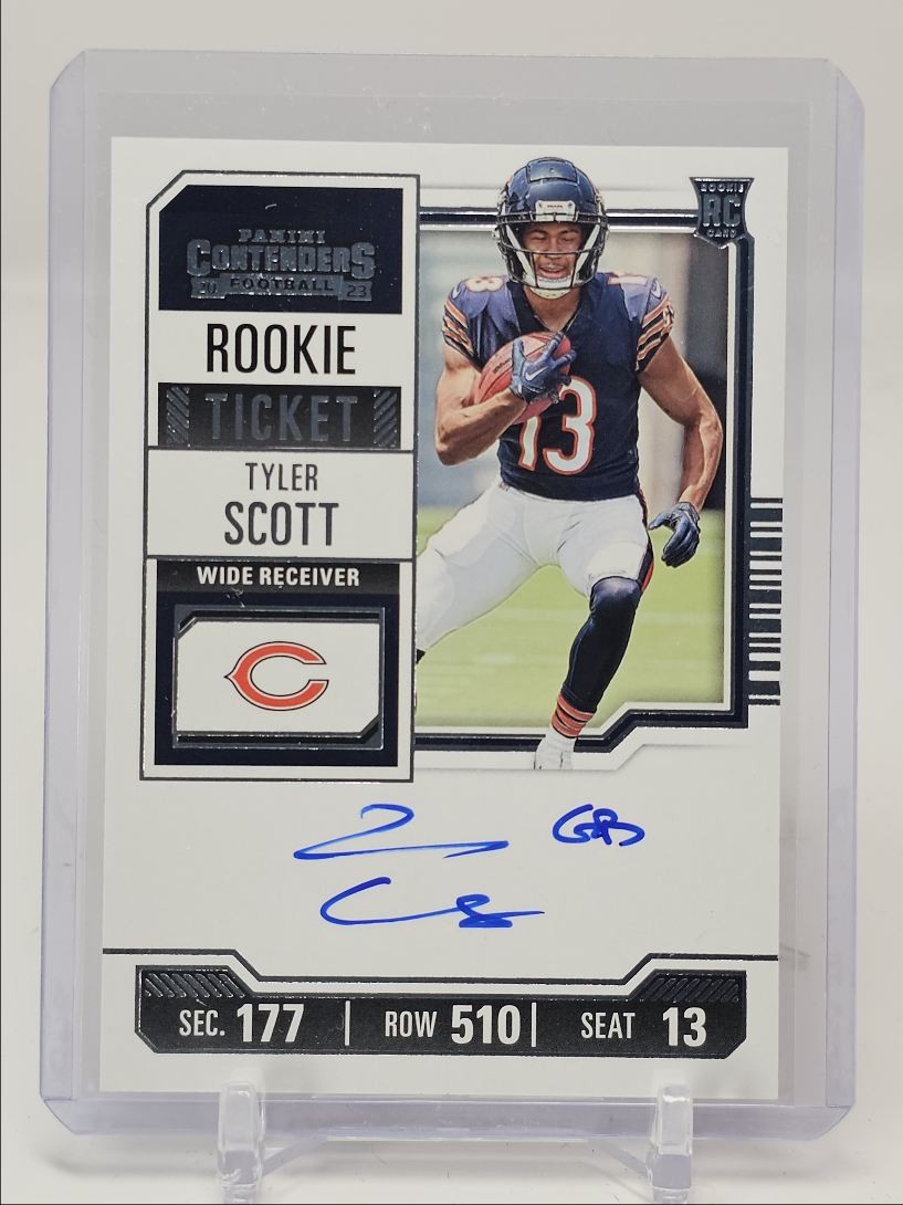 TYLER SCOTT 2023 CONTENDERS ROOKIE TICKET AUTOGRAPH BEARS RC AUTO Q3549