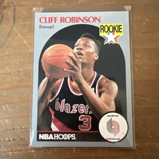 1990 NBA Hoops Cliff Robinson Rookie Card #250. rookie card picture