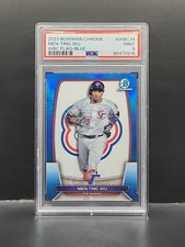 2023 Bowman Chrome WBC Flag Blue Refractors #WBC34 Nien-Ting Wu /75  PSA 9
