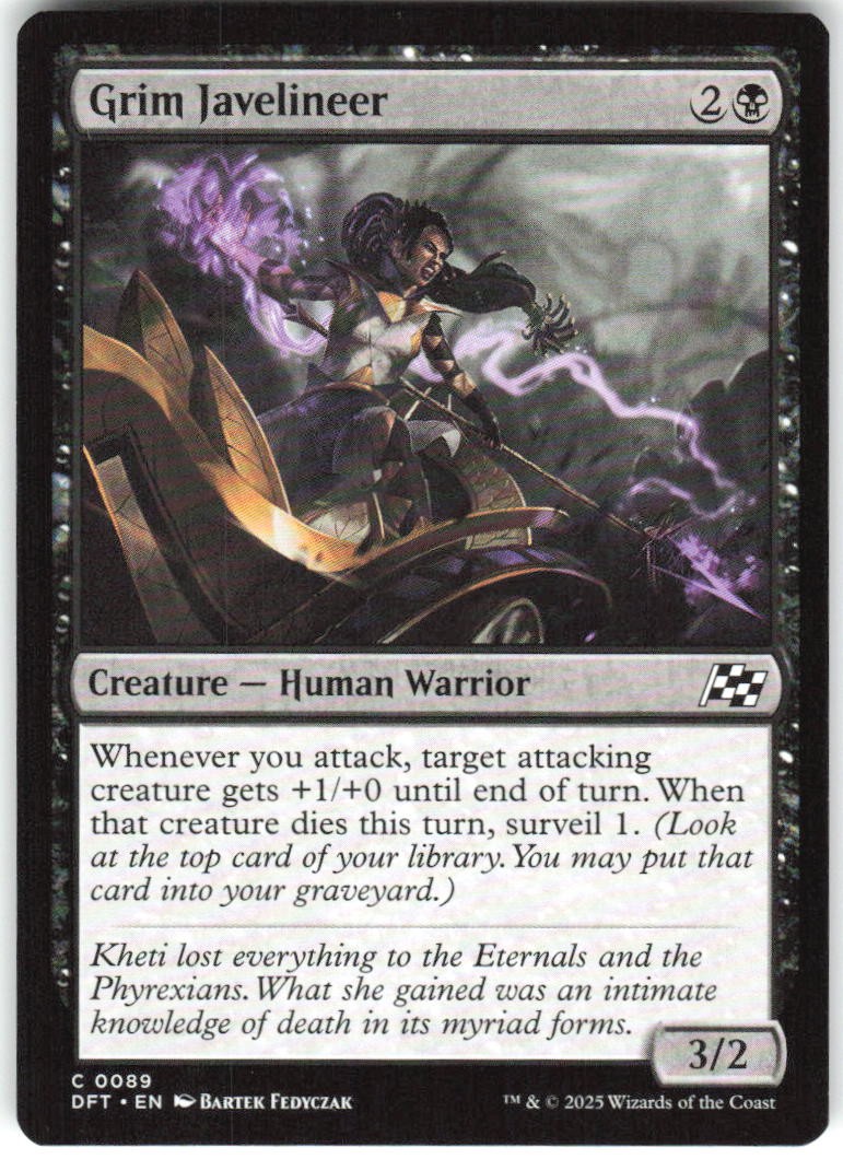Grim Javelineer 89 Aetherdrift Magic: The Gathering LP MTG English Card