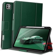Green 13" iPad Pro Case with Pencil Holder, M5/M4 2025/2024, with Pencil Holder