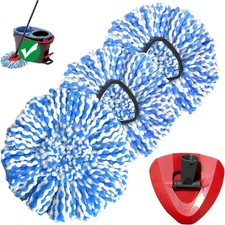 Spin Mop Replacement Head, Microfiber Mop Refills, Easy to Replace, Include 3 Mo