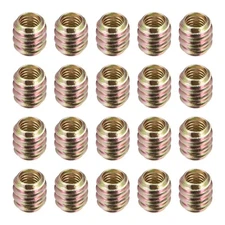 Furniture Threaded Insert Nuts Carbon Steel M6 Internal Thread 12mm Length 20pcs