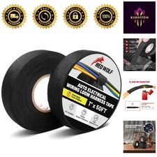 1" x 50' Cloth Electrical Tape Bundle - Temperature Resistant, Noise Reduction