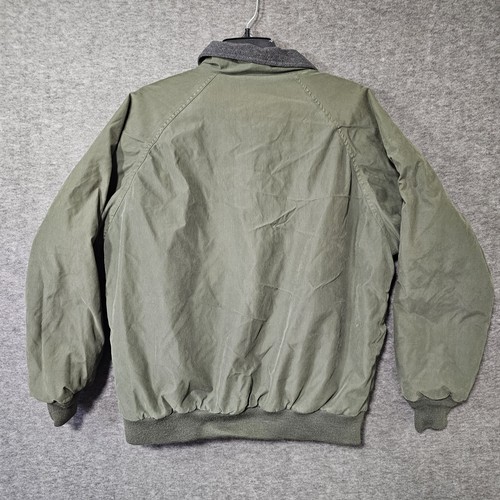 Orvis Jacket Mens L Large Green Fleece Lined Full Zip Pocket Bomber Mock Neck - Picture 11 of 15