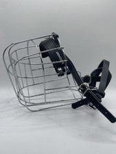 BRONZEDOG Dog Muzzle Metal Mask - Wire Basket - Adjustable leather Straps Large
